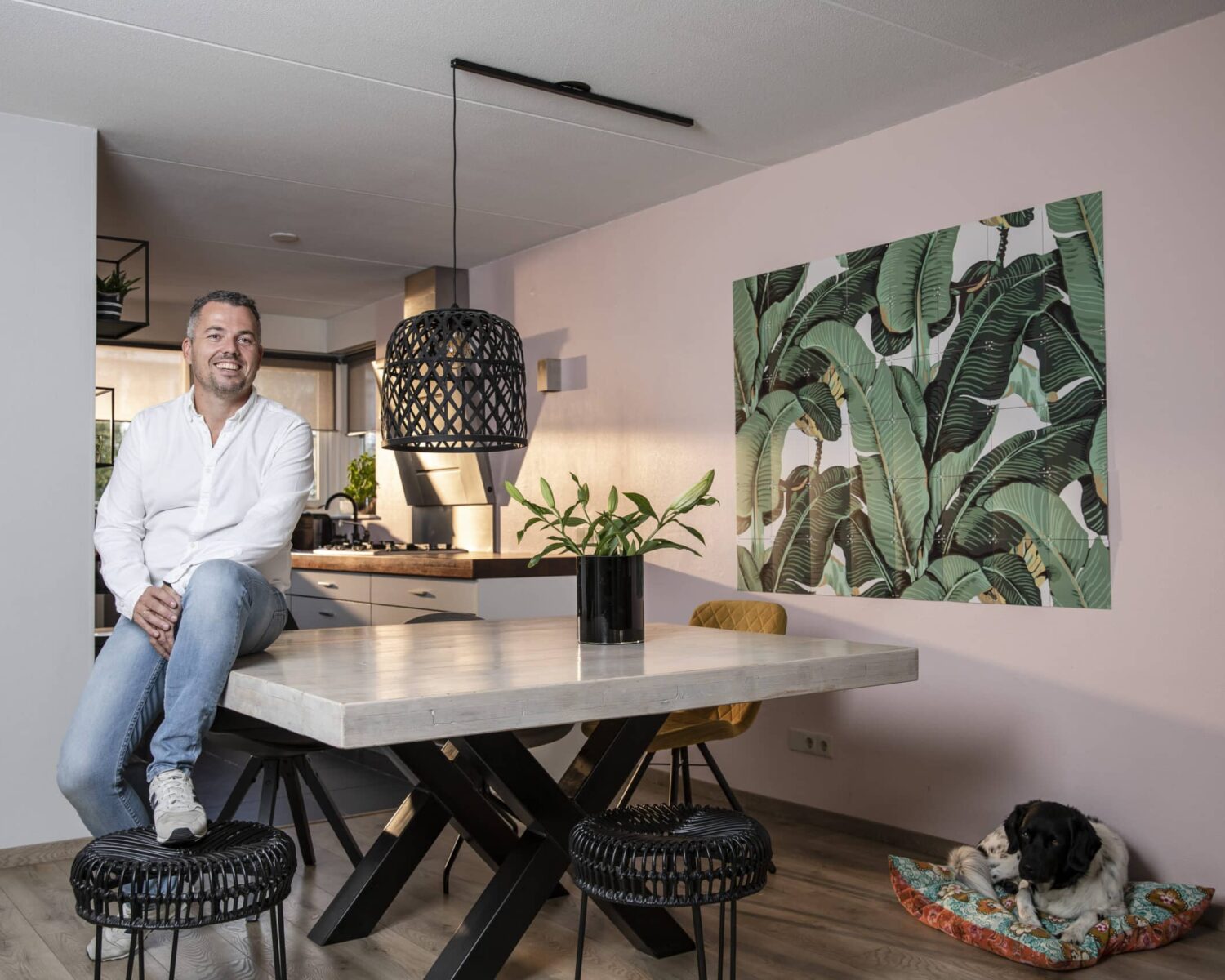 Paul at home Lightswing single black diner room Paul at home with the Lightswing