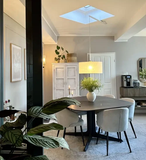 Lightswing single white diner room skylight customer @innenraumliebe Lightswing single white diner room skylight customer @innenraumliebe